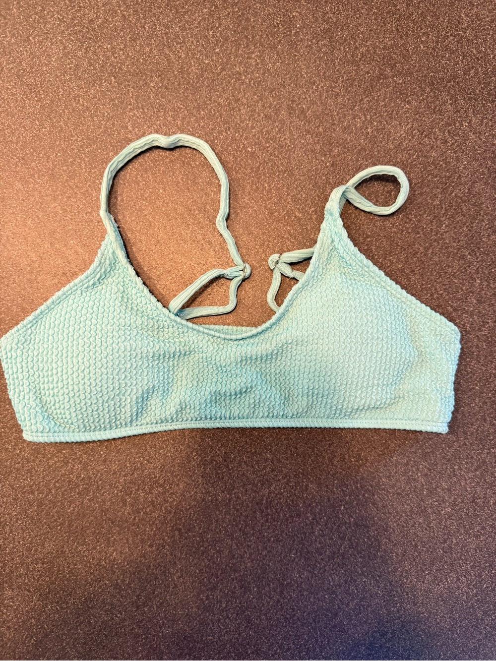 SHEIN Light Blue Textured Bikini Top